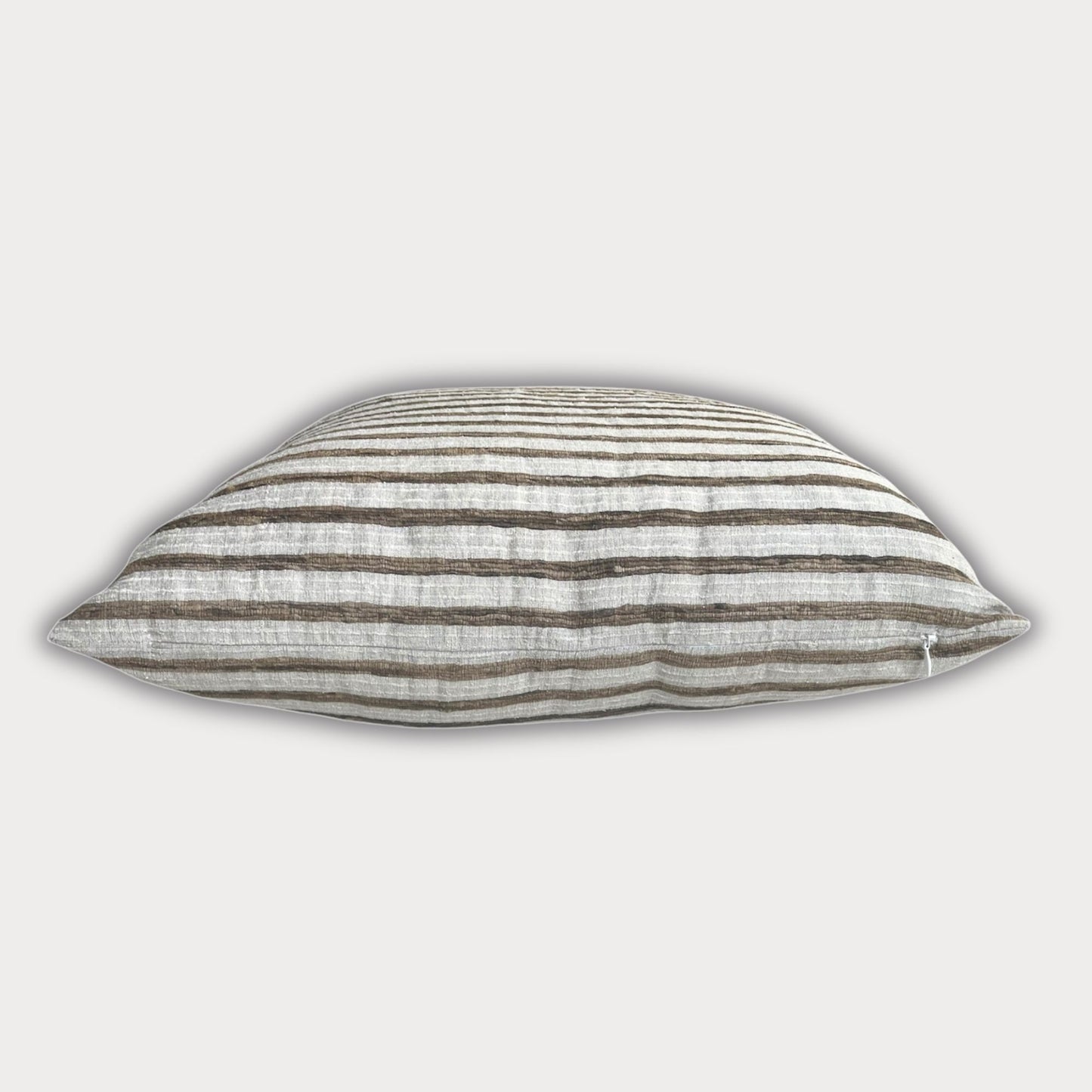 Rekha - Hand-loomed Silk Pillow Cover (Earthy Brown)