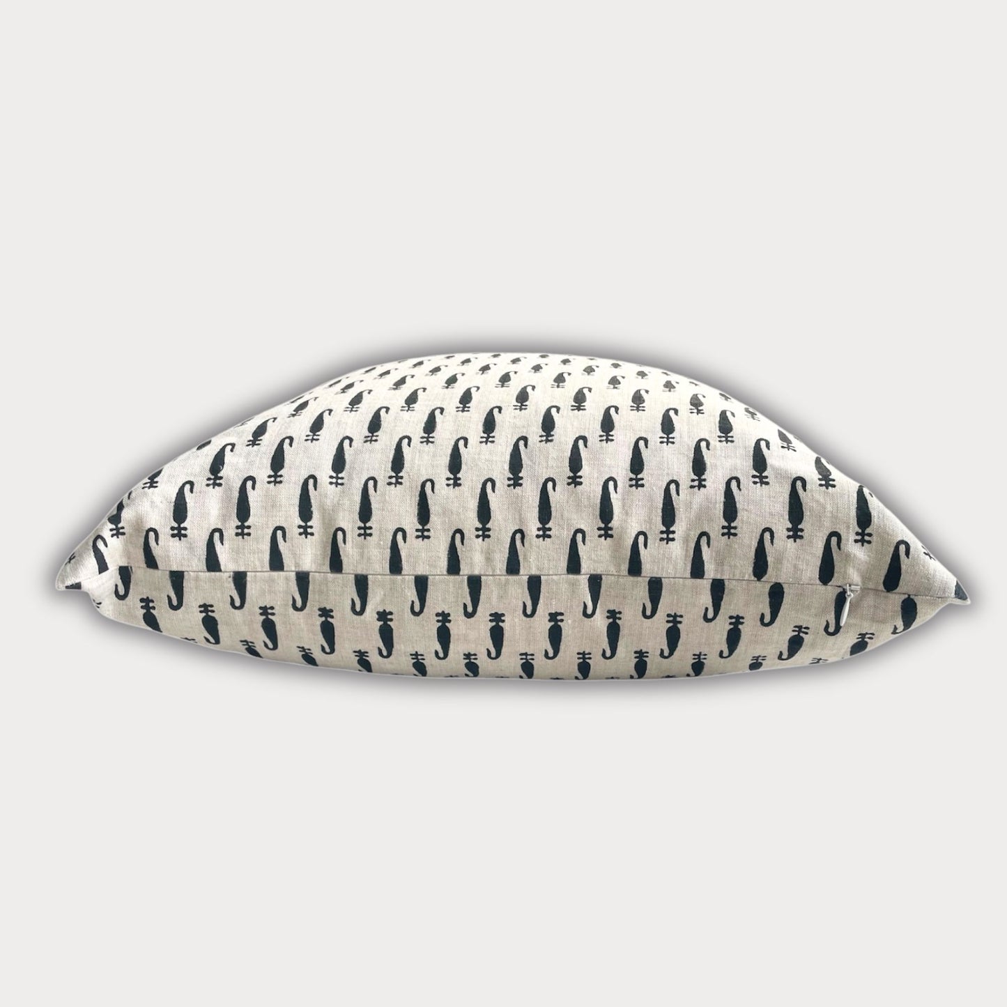 Amba - Hand Block Printed Linen Pillow Cover (Peat)