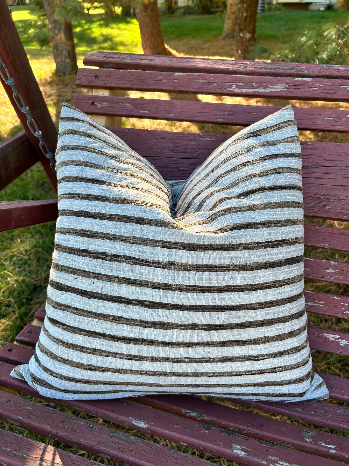 Rekha - Hand-loomed Silk Pillow Cover (Earthy Brown)
