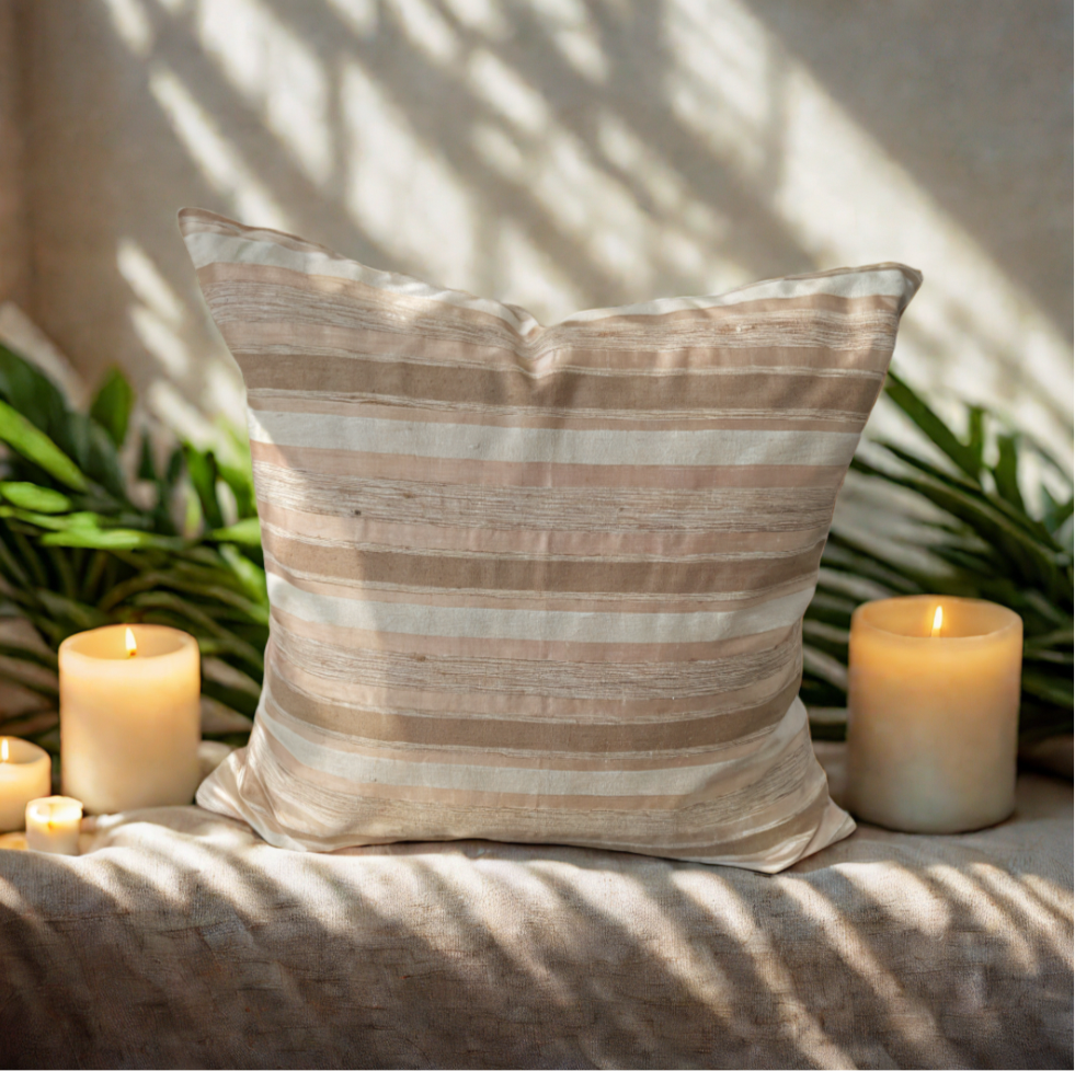 “Dhara” Hand-loomed Silk Throw Pillow Cover