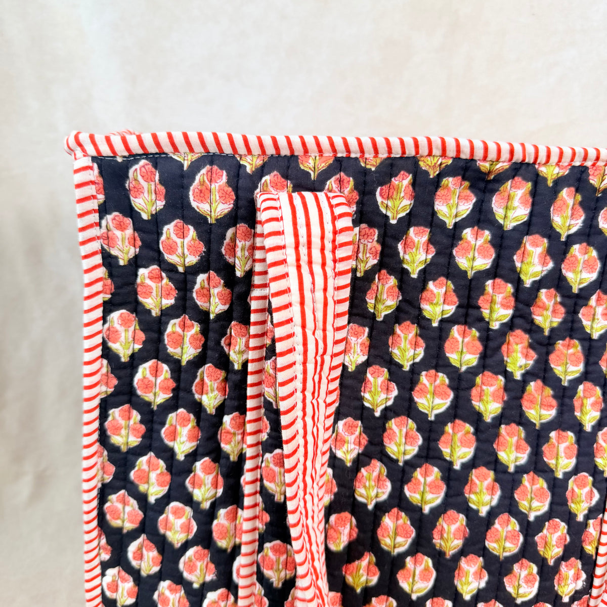 Hand Block Printed Quilted Cotton Tote - Saanjh