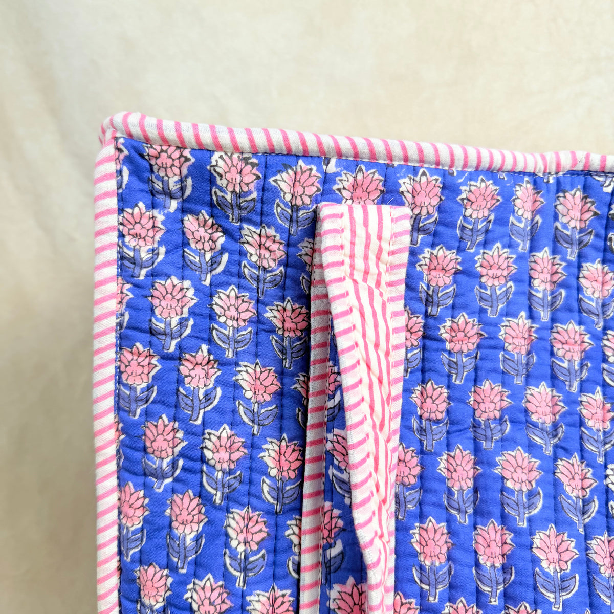 Hand Block Printed Quilted Cotton Tote - Avani