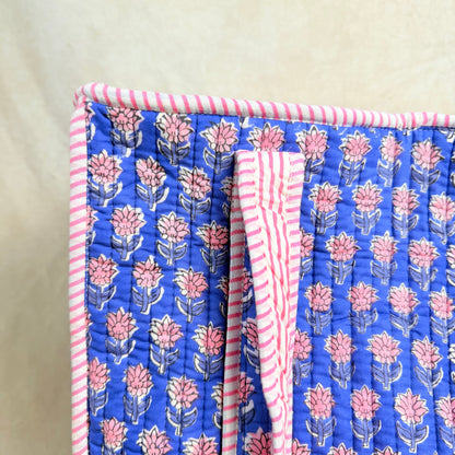 Hand Block Printed Quilted Cotton Tote - Avani