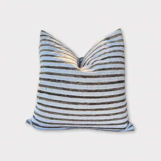 Rekha - Hand-loomed Silk Pillow Cover (Earthy Brown)