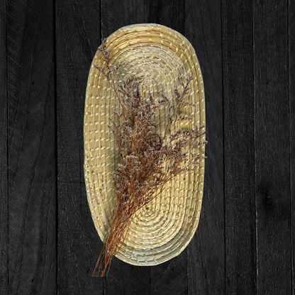 Sikki Grass Handwoven Tray (16”x8”)