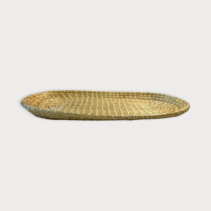 Sikki Grass Handwoven Tray (16”x8”)