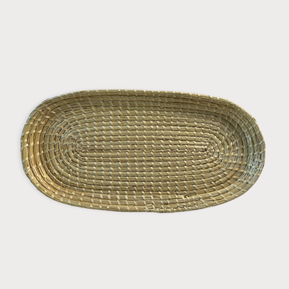Sikki Grass Handwoven Tray (16”x8”)