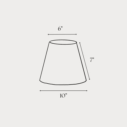 Hand Block Printed Fabric Lampshade - Soft Gray, Mustard